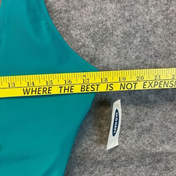 NWT OLD NAVY Women’s Swimsuit XL One-Piece Knot Front Cutout Teal Blue Bathing - Picture 7 of 15